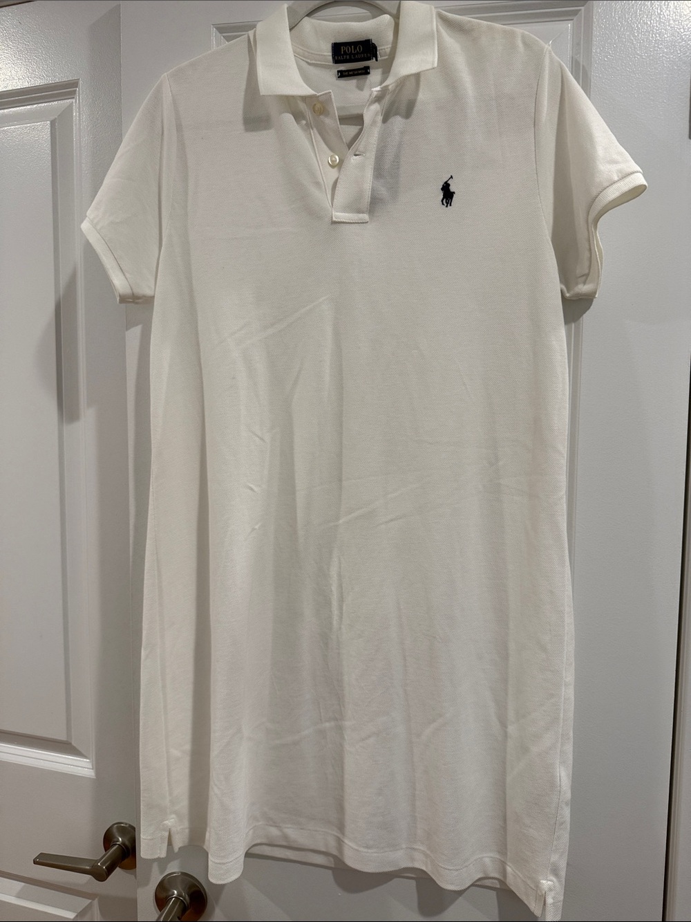 Polo by Ralph Lauren White Polo Shirt Dress with Navy Pony